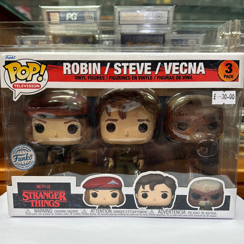 Funko Pop! Stranger Things Steve, Robin and Vecna 3 Figure