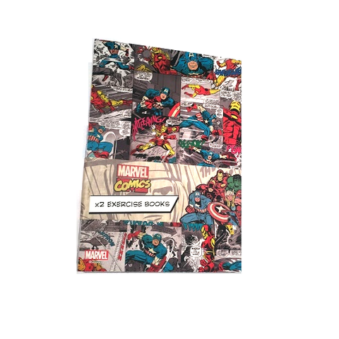 Marvel Comic Official 2 Pack Of Exercise Books Notebook Pad Avengers Iron Man