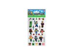 MINECRAFT (CHARACTERS) 25pc REUSEABLE STICKERS FOIL