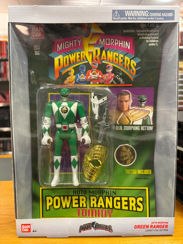 Mighty Morphin Power Rangers Auto Morphin Green Ranger Tommy Legacy Collection