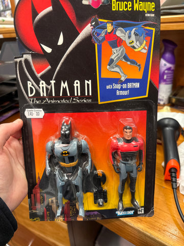 Vintage Kenner Batman The Animated Series Bruce Wayne with snap- on batman armour