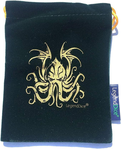 Cthulhu Dice Bag - Draw string dice pouch for Roleplaying Dice (Green)