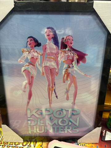 K-Pop Demon Hunters white trio Official 30 x 40cm Framed Wall Art Print
