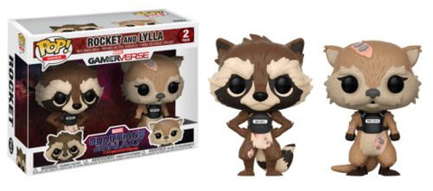 Funko Pop! Marvel Gamerverse Guardians of the Galaxy - Rocket and Lylla Vinyl Action Figure 2 Pack - Damaged Box