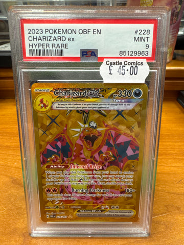 Charizard ex 228/197 Hyper Rare Gold Obsidian Flames Pokemon TCG PSA 9