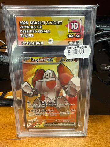 REGIROCK EX 2025 DESTINED RIVALS 214/182 PG10 GRADED