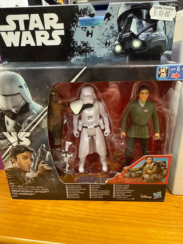 Star Wars -SNOWTROOPER OFFICER AND POE DAMERON  3.75 Inch Figure's