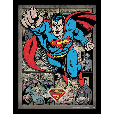 Superman (Comic Montage) 30 x 40cm Collector Print (Framed)