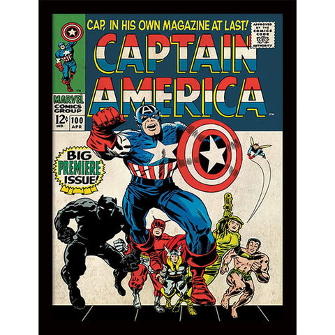Captain America (Premiere) 30 x 40cm Collector Print (Framed)