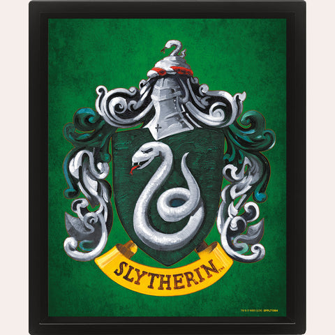 Harry Potter (Colourful Crest Slytherin) 3D Lenticular Poster (Framed)