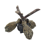 Broomstick Crystal Ball Holder 17cm - 100