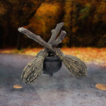 Broomstick Crystal Ball Holder 17cm - 100
