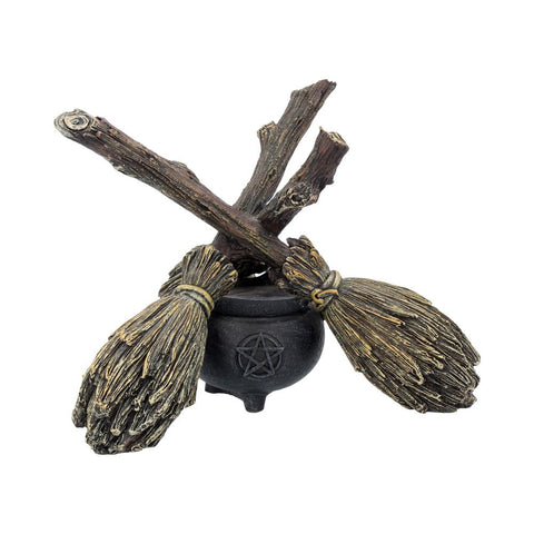 Broomstick Crystal Ball Holder 17cm - 100