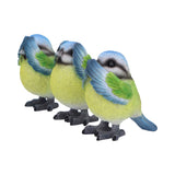 Three Wise Blue Tits 8cm - 100
