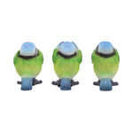 Three Wise Blue Tits 8cm - 100
