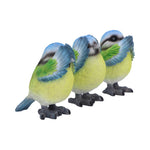 Three Wise Blue Tits 8cm - 100