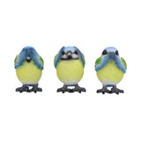 Three Wise Blue Tits 8cm - 100