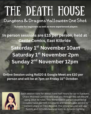 The Death House Dungeons and Dragons Ticket - Saturday 1st November 2pm Event