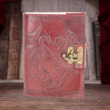 Double Dragon Leather Embossed Journal & Lock - 0