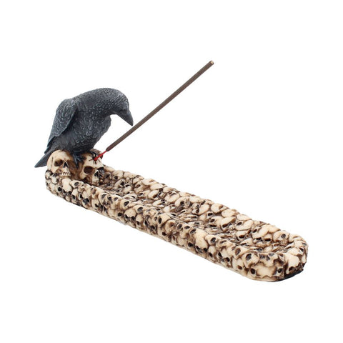 Raven Skull Incense Holder 25cm - 0