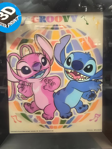 LILO & STITCH (GROOVY) 3D LENTICULAR PRINT (FRAMED)