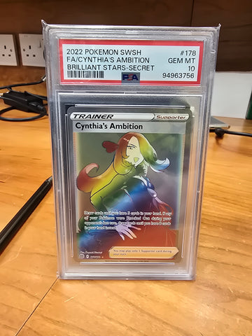 Cynthia's Ambition - 178/172 Pokemon Brilliant Stars Sword Shield Secret PSA 10