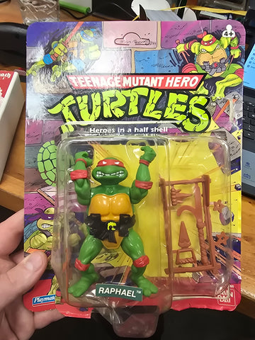 TMNT Raphael Action Figure Hard Head 10 Back Unpunched 1988 Playmates Toys