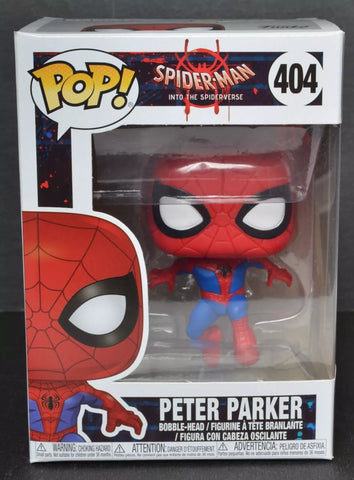 Marvel Into the Spider-Verse Peter Parker (404) Funko Pop with protector