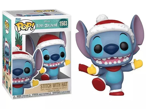 DISNEY HOLIDAY STITCH WITH SANTA HAT 3.75 POP VINYL FIGURE 1503 CHRISTMAS FUNKO