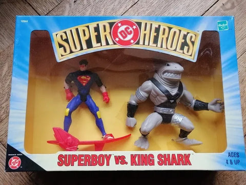 DC SUPER HEROES : SUPERBOY VS KING SHARK 2 PACK, Hasbro 1999, Suicide Squad