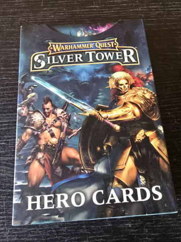 WARHAMMER QUEST SILVER TOWER HERO CARDS COMPLETE BOXED GAMES - Opened but complete