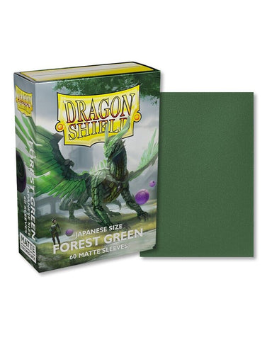 (60-Pack) Dragon Shield Card Sleeves FOREST GREEN MATTE Small/Mini Size Japanese