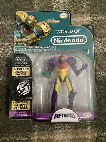 Jakks Pacific World of Nintendo Metroid Gravity Suit Samus Action Figure, Sealed