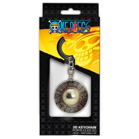 OFFICIAL ONE PIECE LUFFYS HAT METAL KEYRING KEY CHAIN RING NEW ABY