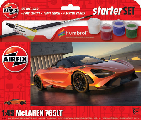 Airfix A55006 McLaren 765 Plastic Kit Starter Set