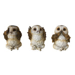 Three Wise Brown Owls 7.5cm - 10