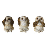 Three Wise Brown Owls 7.5cm - 10