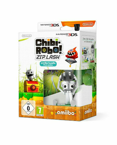 Nintendo 3DS Amiibo Bundle - Chibi-Robo Zip Lash Figure plus Chibi-Robo Game