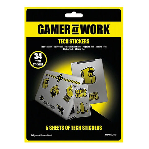 Gamer At Work Tech Sticker Set