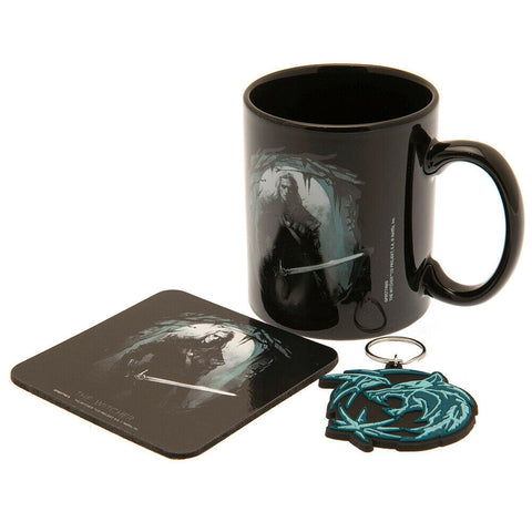 The Witcher Mug & Coaster Set 11oz Keyring Coaster Black Birthday Xmas Gift