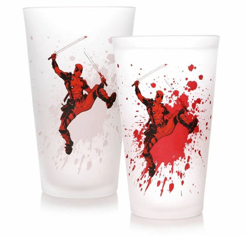 OFFICIAL MARVEL DEADPOOL COLD COLOUR CHANGING DRINKING GLASS TUMBLER NEW & BOXED